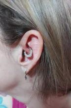 Genuino Plata de Ley 925 de plata brillante de cartílago Stud Pendientes para mujer chica Pendientes Piercing hueso del oído hebilla bien joyería