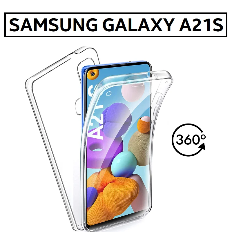 Для SAMSUNG GALAXY A21S всего тела 360 прозрачный силиконовый чехол передний + задний Чехол