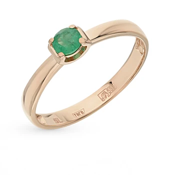 

Gold ring with emerald sunlight sample 585