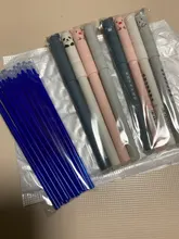 20 piezas bolígrafo borrable recargable 0,35mm azul/negro tinta magia bolígrafo borrable recargable estudiantes de escritura de regalo de pluma artículos de papelería para estudiantes