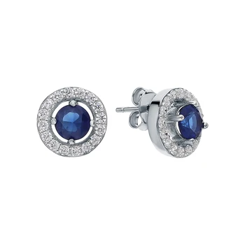 

Silver earrings with sitals and cubic zirconium sunlight sample 925 test