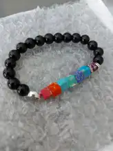 Black Onyx Bracelets Men Natural 8mm Chakra Stone Beads Bracelet For Women Reiki Prayer