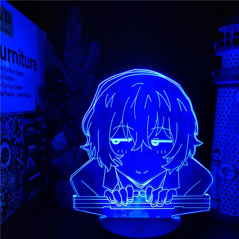 BUNGO STRAY DOGS DAZAI Anime Lamp 3D Led Nightlights Color Changing Lampara For Bedroom Decoration | Лампы и освещение