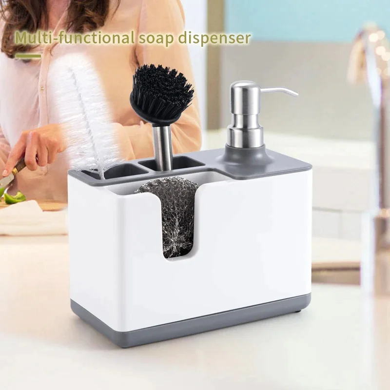 Liquid Soap Dispenser Kitchen Storage Rack Bathroom Hand Washing Device