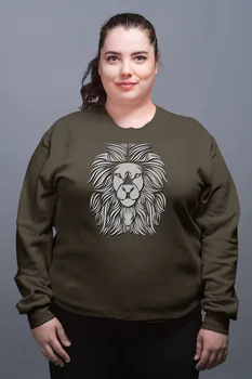 

Angemiel Wear Gray Tones Lion Green Women Sweatshirts