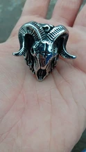 Skull Ring Jewelry Satanic Baphomet Demon Punk Gothic 316l-Stainless-Steel Unique Gift