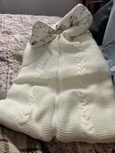 Saco de dormir para bebé, saco de dormir para cochecito de bebé, sólido, grueso, cálido, envolvente para recién nacido, manta de punto de 75x35cm