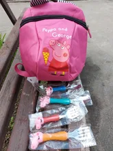 Peppa Pig-cubiertos de acero inoxidable para niños, modelos de figuras de la familia George Pig, vajilla, regalo de cumpleaños