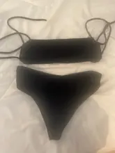 Conjunto de Bikini con realce para mujer, traje de baño Sexy con Tanga de Color puro para playa y piscina