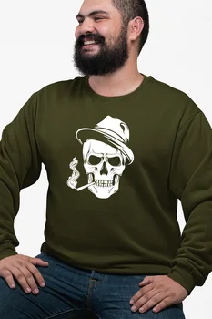 

Angemiel Wear Pippolu Hat Skeleton Man Green Men 'S Sweatshirt