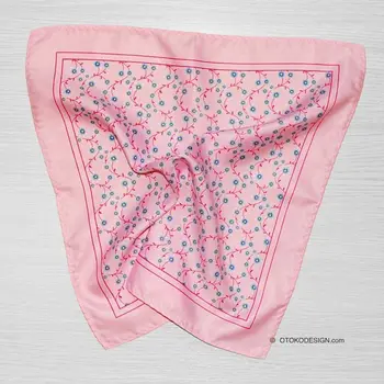 

Pocket square silk jacket pink with blue flowers (51835)