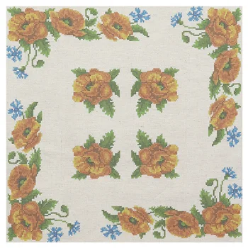 

KKPN 01 (linen) a set of pillow case for cross stitch "Poppies" 45*45 cm
