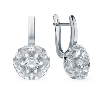 

Silver earrings with cubic zirconia sunlight sample 925