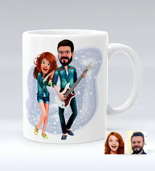 

Personalized Valentine 'S Animation Caricature Of White Mug Bardak-31