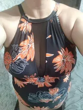 One-Piece Swimsuit Swim-Pool Push-Up Beach Print Women Net Female
