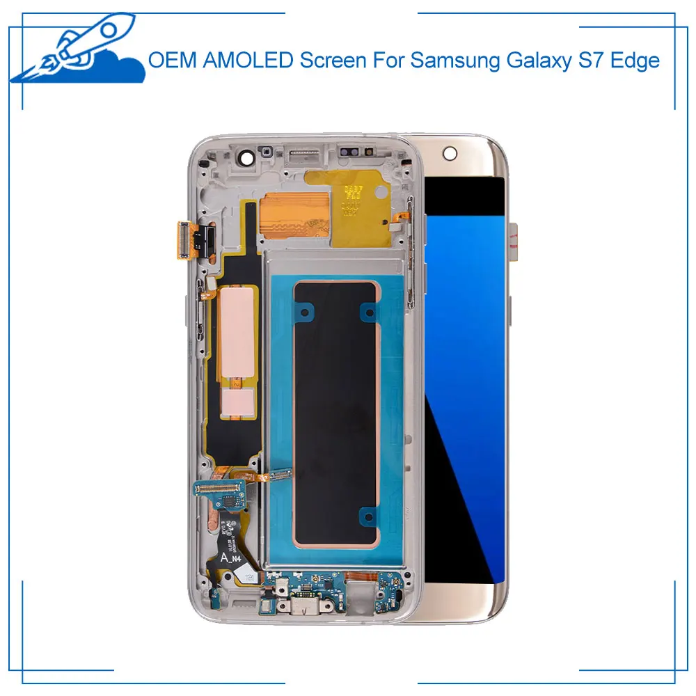 

OEM For Samsung Galaxy S7 Edge G935F G935A V Super AMOLED Display Touch Screen Digitizer Assembly Replacement Parts With Frame