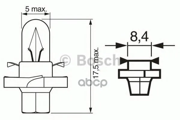 Лампа Накаливания 12v 2w Bx8,4d Pure Light Bosch арт. 1987302236