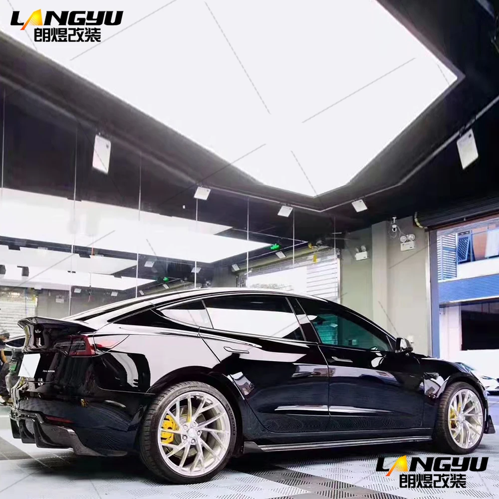 Для Tesla Model 3 углеродное волокно Vorsteiner Volta style Body Kit фартук для губ Sideskirts спойлер крыло диффузор