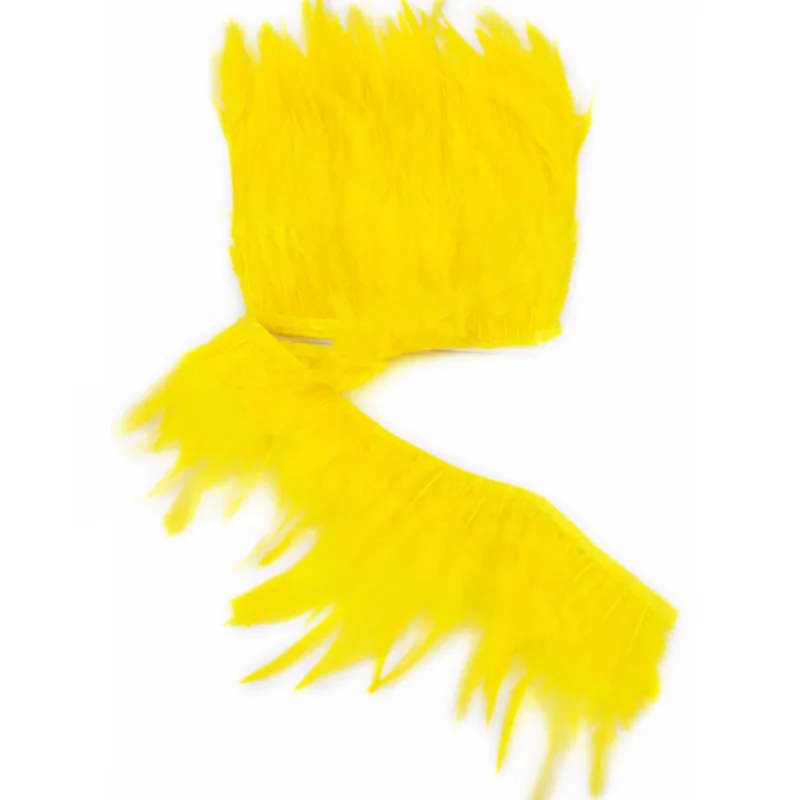 45yellow 49 цветов 20 м отделка петушиным пером бахрома из перьев на шею 10-15 см седло перо лента куриное перо отделка для платья - Цвет: 45yellow