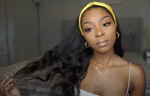 Headband Wig Human-Hair Body-Wave Full-Machine High-Density Women for Designer