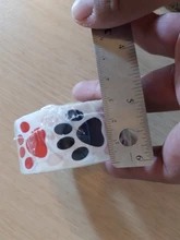 Pegatinas de impresión de pata redonda, Linda garra de perro, etiquetas de impresión, suministros de decoración multiusos, 500 Uds. Por rollo