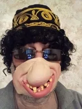 Máscara de media cara de látex para Halloween, máscara divertida para Halloween, accesorios para Halloween, pendientes, disfraz para niños