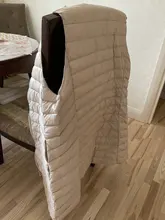 SEDUTMO-Chaqueta de plumón de talla grande 3XL para mujer, chaleco con capucha largo ultraligero, abrigo informal, Parkas delgadas ED913