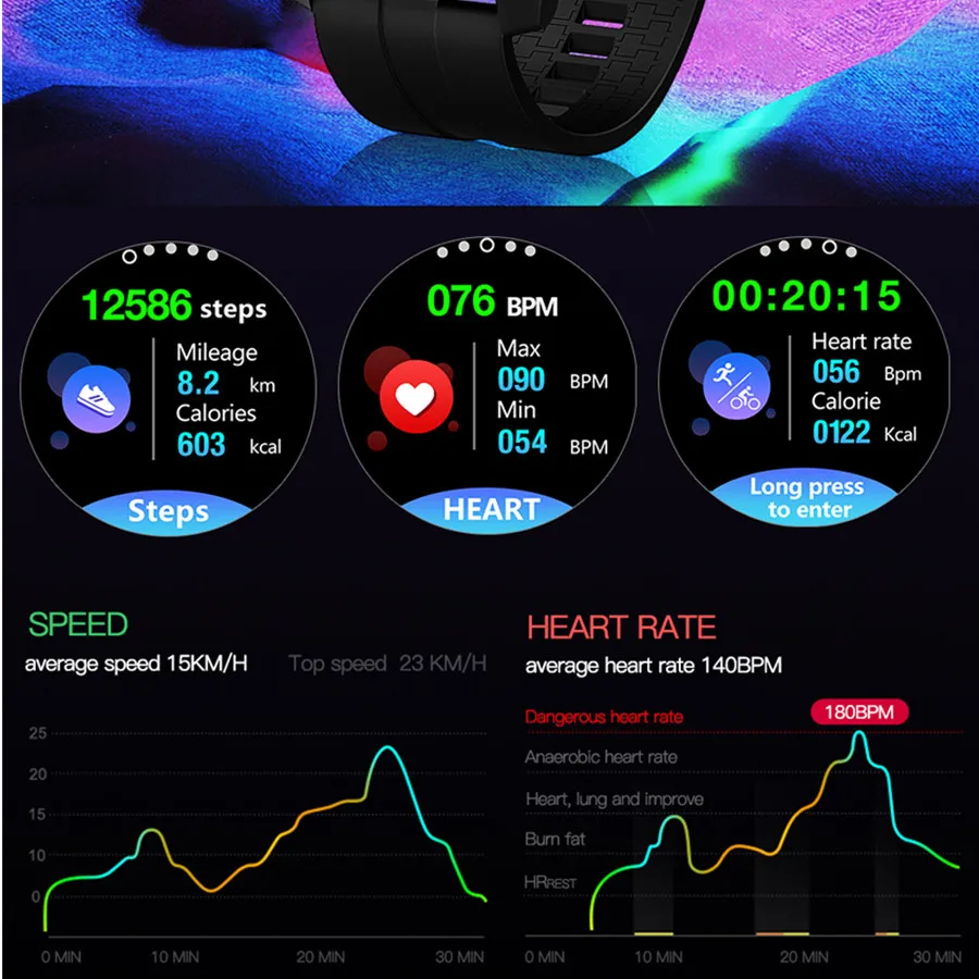  CZJW JW17 smart watch man Full Round Touch Screen Ip68 Waterproof Strap Replace Multi-Language Musi - 4000307410139