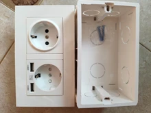 Delviz-Toma corriente con USB estándar para la UE, enchufe de pared con 2 salidas, panel de alimentación CA 110 ~ 250V, de calidad 16A, doble marco, 146x86mm