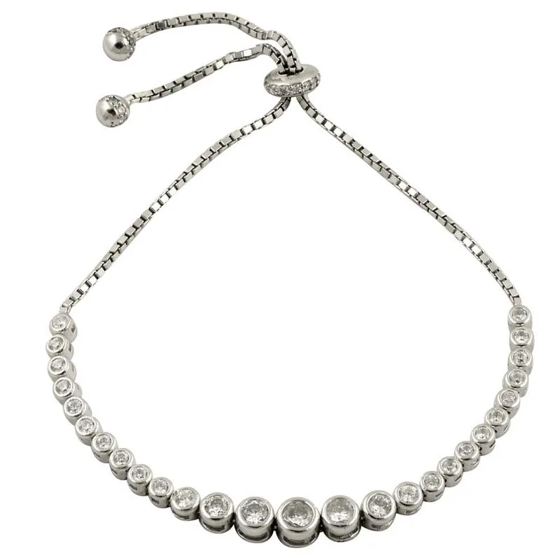 

Silver 925 Sterling Zircon Stone Cottage Watercourse Elevator Bracelet