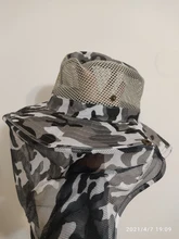 Gorro de pesca al exterior de ala ancha hombre transpirable de malla de pesca Cap playa sombreros de camuflaje sol UV sombra de protección sombrero