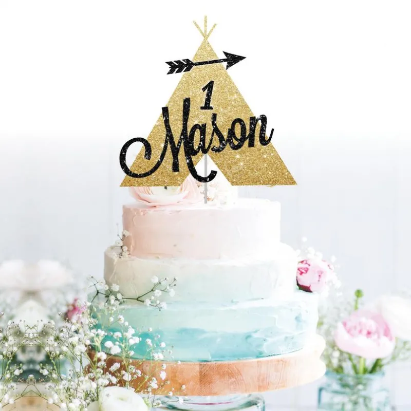 Personalizzato Wild One Glitter Cake Topper Teepee Topperpersonalizzato Nome Gold Cake Topper Primo Compleanno Topper Dessert Stuzzicadenti