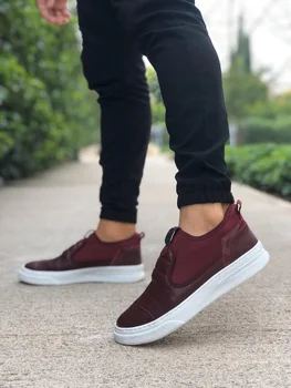

BA0202 Step-in Casual Thick Base Burgundy Men 'S Casual Shoes 425672137