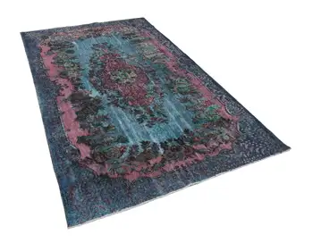 

170x272 Cm Blue Handmade Over Dyed Rug-6x9 Ft