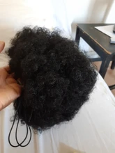 Peluca Afro rizada de 10 pulgadas, cola de caballo con cordón Afro corto, coleta rizada, moño de pelo rizado sintético