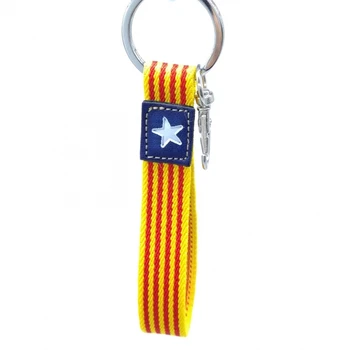 

Long and durable elastic Catalonia flag keychain, car ornament and bag, for man and woman of fabric.