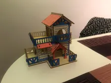 Hamster Hideout Wooden Hut Small Animals Double Layer Villa Rat Room House Cage 50JD