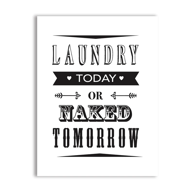 Muurdecoratie posters Wash Dry Fold Repeat Wasserij Bord Muurschildering Wasruimte Decor Canvas Wall Art voor Woonkamer (niet ingelijst