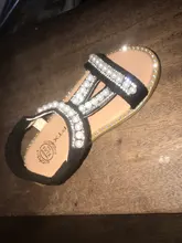 Sandalias de verano para niñas pequeñas, niños pequeños, zapatos de princesa individual con perlas de cristal, zapatos romanos para niñas