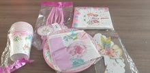 Juego de vajilla desechable para fiesta de cumpleaños de unicornio arcoíris, luces led de unicornio, decoración para fiesta de bienvenida de bebé, 8 unidades