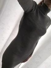 Sweater Dresses Robe Turtleneck Long-Sleeve Bodycon Slim Winter Women Autumn Lady Elastic