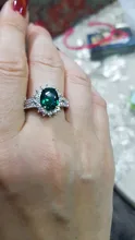 Huitan-anillos de boda de la serie de plantas románticas, anillo de compromiso de estilo europeo Vintage con piedra verde brillante, forma de flor de lujo