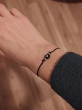 Pulsera hecha a mano con 26 letras, cuerda de rosca negra y roja, pulseras ajustables con iniciales del nombre para hombre y mujer, joyería con estilo para pareja