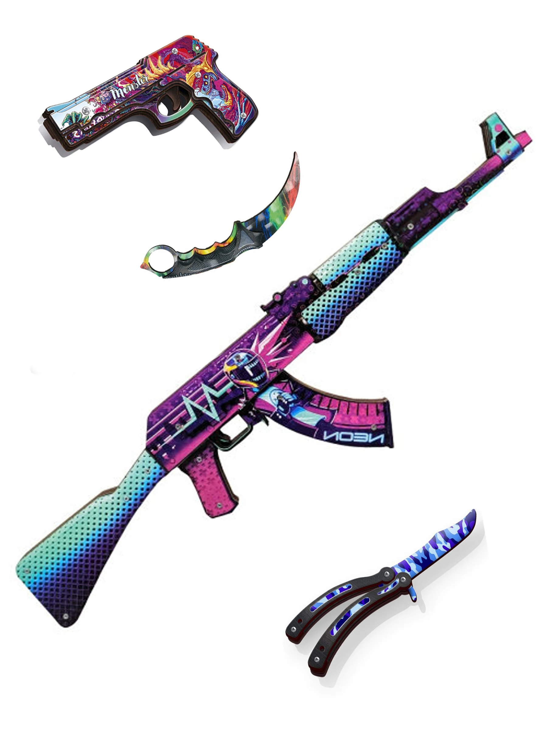 набор деревянный cs go Автомат пистолет нож керамбит бабочка кс го | Игрушки и хобби