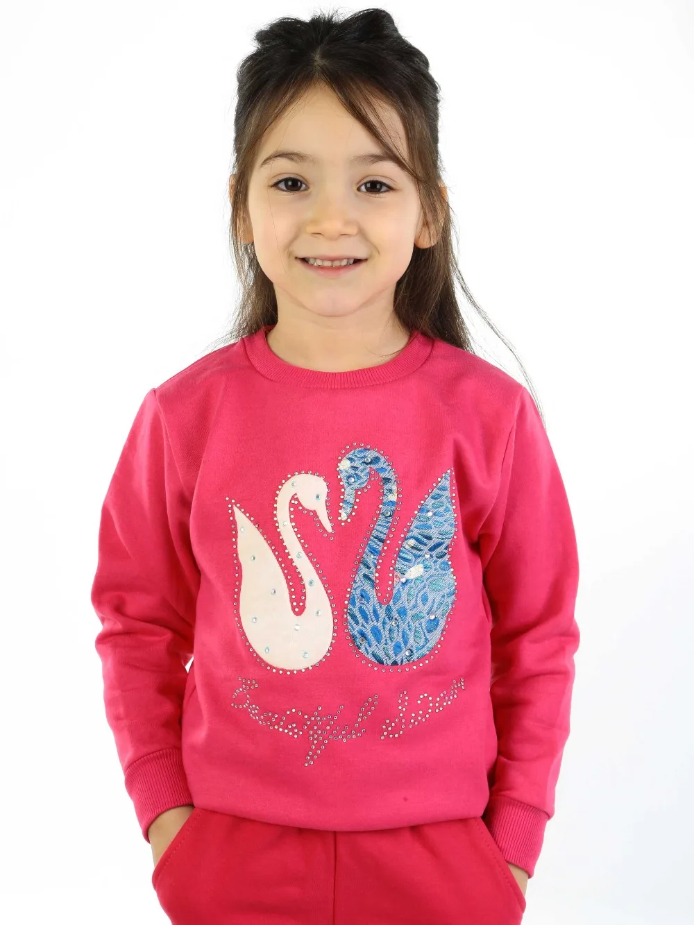 019-1721-022 Fuşya Mevsimlik Kız Çocuk Sweatshirt (1)