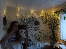 Tiny leaf garland fairy light decor LED Copper Wire string lights for Wedding forest