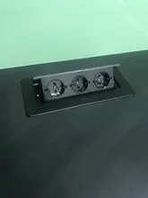 Enchufe DE escritorio toma DE corriente 2 3 DE EU FR con carga USB lenta emergente cubierta DE aleación DE aluminio plateado negro para sala DE reuniones enchufe pared,enchufes para pared,toma de corriente ,tomacorrien