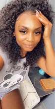 Cynosure-pelucas de cabello humano con encaje frontal para mujeres negras, Remy, rizado, brasileño, prearrancado, cierre de encaje, 13x4/13x6