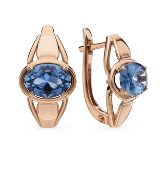 

Gold earrings with Topaz sunlight sample 585