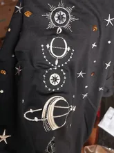 Women's T-Shirts Short-Sleeve Embroidery Black Top White Fashion-Star Korean Casual O-Neck